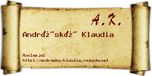 Andráskó Klaudia névjegykártya